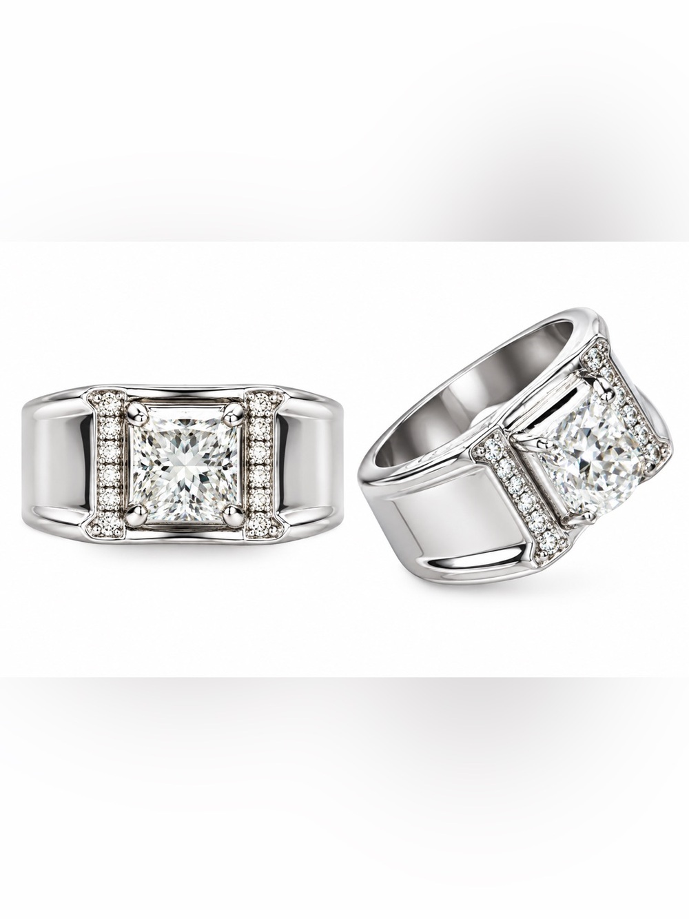 Certified‎ 1.0 Moissanite size 10 Unisex Ring